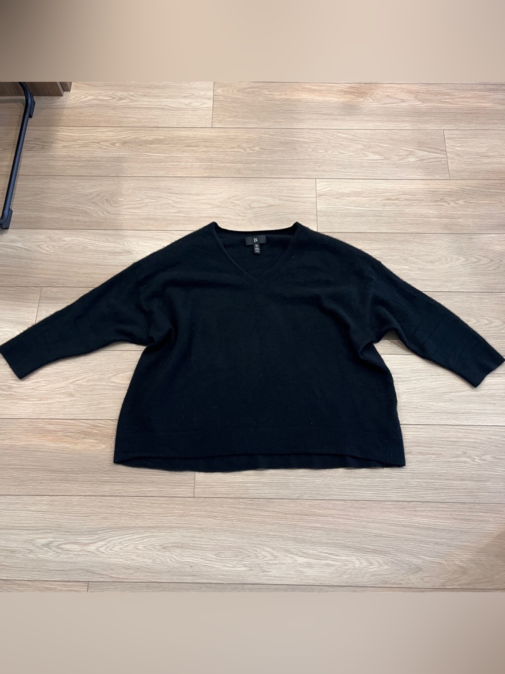 Banana Republic Black 100% Cashmere Wide Neck Sweater Size XL